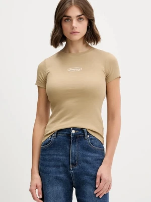 Guess Jeans t-shirt damski kolor beżowy W5YP37 KA0H1