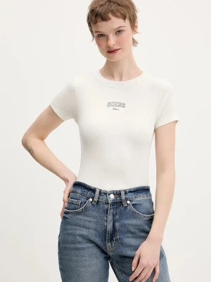 Guess Jeans t-shirt damski kolor beżowy W6RP21 KA0H1