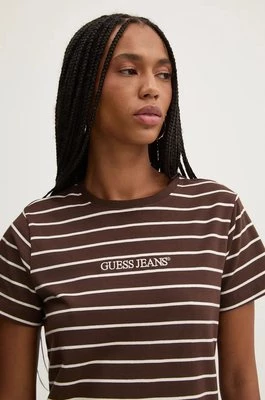 Guess Jeans t-shirt damski kolor brązowy W4BI53 KCIE1