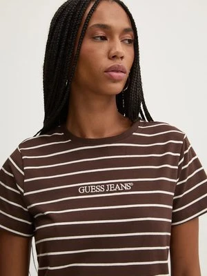 Guess Jeans t-shirt damski kolor brązowy W4BI53 KCIE1