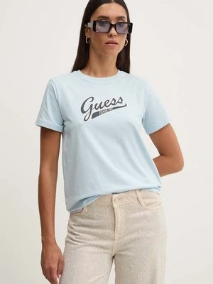 Guess Jeans t-shirt damski kolor niebieski W4YI13 J1314