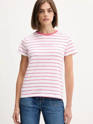 Guess Jeans t-shirt damski kolor różowy W4BI53 KCIE1