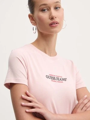 Guess Jeans t-shirt damski kolor różowy W4YI03 J1314