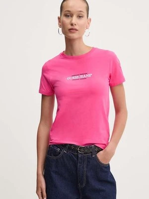 Guess Jeans t-shirt damski kolor różowy W4YI03 J1314