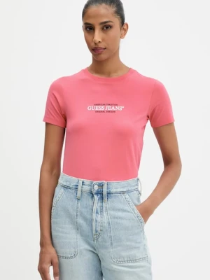 Guess Jeans t-shirt damski kolor różowy W4YI03 J1314
