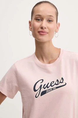 Guess Jeans t-shirt damski kolor różowy W4YI13 J1314