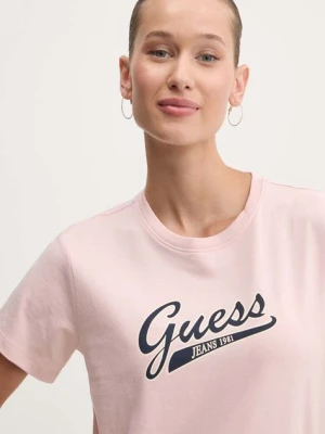 Guess Jeans t-shirt damski kolor różowy W4YI13 J1314