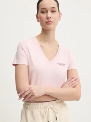 Guess Jeans t-shirt damski kolor różowy W4YI23 J1314