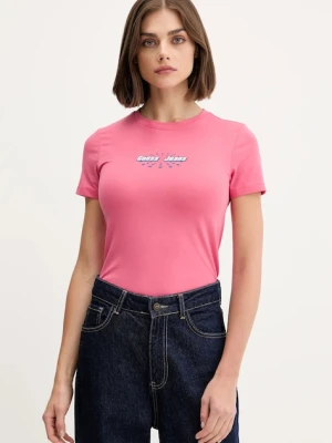 Guess Jeans t-shirt damski kolor różowy W5YI04 J1314