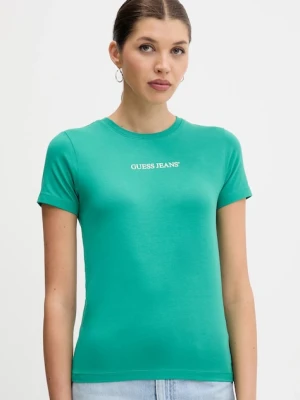 Guess Jeans t-shirt damski kolor zielony W4YI01 J1314