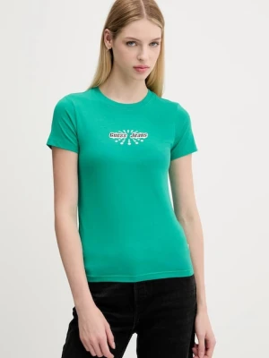 Guess Jeans t-shirt damski kolor zielony W5YI04 J1314