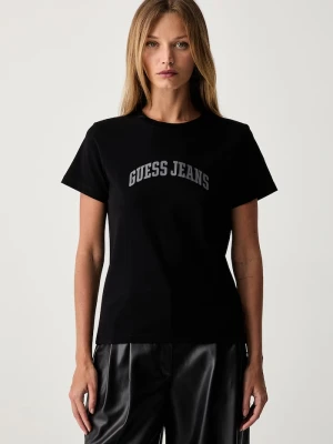 Guess Jeans T-shirt damski z bawełną czarny