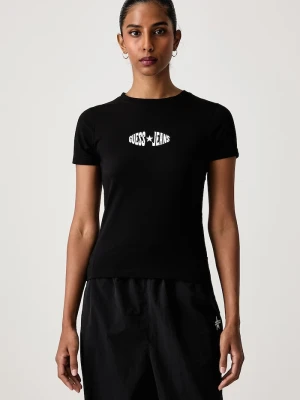 Guess Jeans T-shirt damski z bawełną czarny