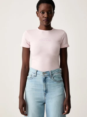Guess Jeans T-shirt damski z bawełną różowy