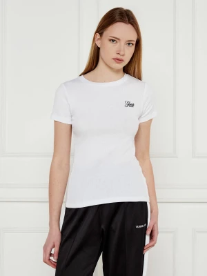 Guess Jeans T-shirt EMBRO | Slim Fit biały