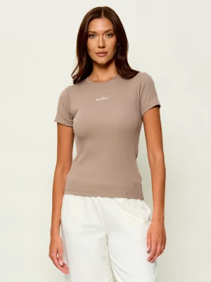 Guess Jeans T-shirt Embro | Slim Fit beżowy