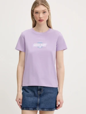 Guess Jeans t-shirt fioletowy