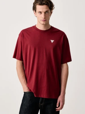 Guess Jeans T-shirt męski bawełniany bordowy