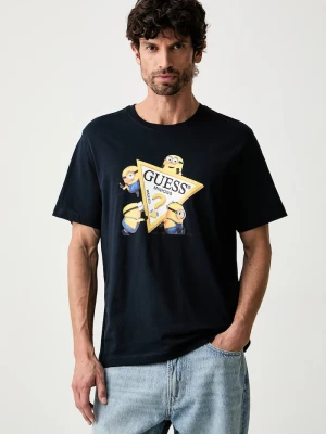 Guess Jeans T-shirt męski bawełniany granatowy