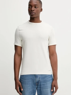 Guess Jeans t-shirt męski kolor beżowy gładki M5YI02 KCXB1