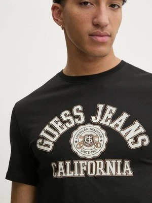 Guess Jeans t-shirt bawełniany kolor czarny z nadrukiem M5RI80 K8HM0