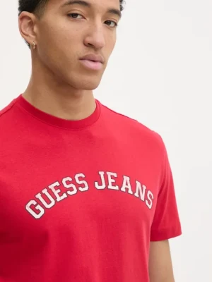 Zdjęcie produktu Guess Jeans t-shirt męski kolor czerwony z nadrukiem M5RI75 K8FQ4