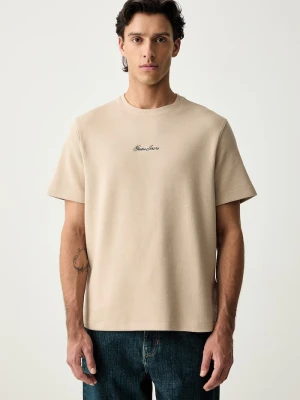 Guess Jeans T-shirt męski z bawełną beżowy