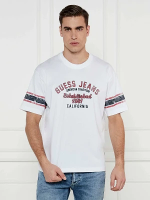 Guess Jeans T-shirt VINTAGE | Oversize fit biały