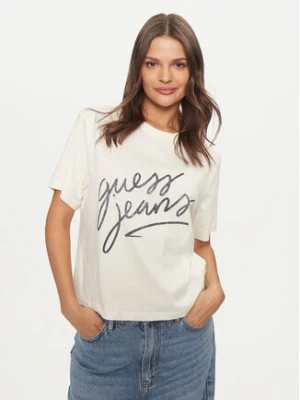 Guess Jeans T-Shirt W4BI54 K8HM0 Écru Boxy Fit