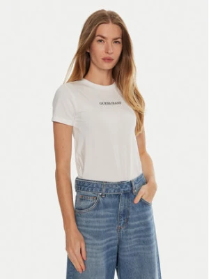 Guess Jeans T-Shirt W4YI01 J1314 Biały Slim Fit
