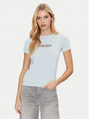 Guess Jeans T-Shirt W4YI03 J1314 Błękitny Slim Fit Niebieski jasny