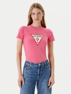 Guess Jeans T-Shirt W4YI04 J1314 Różowy Slim Fit