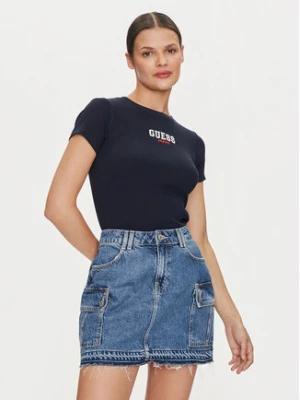 Guess Jeans T-Shirt W4YI64 KA0H1 Granatowy Slim Fit
