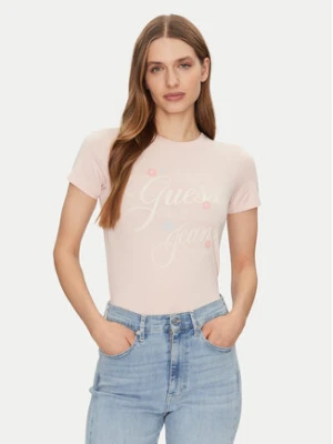Guess Jeans T-Shirt W5GI24 J1314 Beżowy Regular Fit