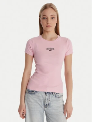 Guess Jeans T-Shirt W6RP21 KA0H1 Różowy Slim Fit