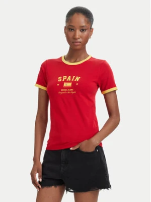Guess Jeans T-Shirt W6YI16 K3995 Czerwony Slim Fit