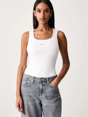 Guess Jeans top damski bawełniany z elastanem biały