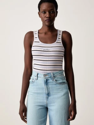 Guess Jeans top damski bawełniany z elastanem różowy