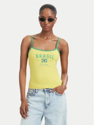 Guess Jeans Top W6YP20 K4202 Żółty Slim Fit