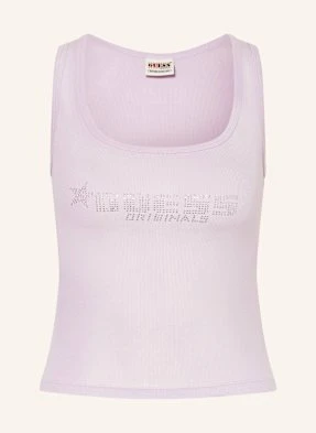 Guess Jeans Top Z Ozdobnymi Kamykami lila