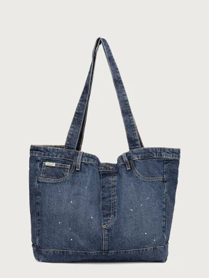 Guess Jeans torba materiałowa męska jeansowa granatowy