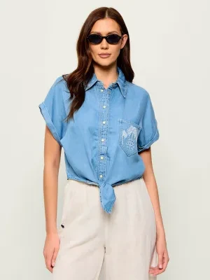 GUESS Jeansowa koszula AMBRA | Cropped Fit