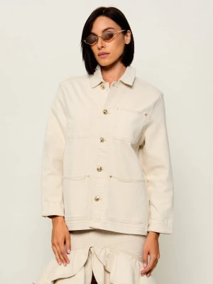 GUESS Jeansowa kurtka Ivy Chore | Relaxed fit beżowy