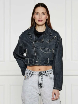 GUESS Jeansowa ramoneska SANDY | Cropped Fit