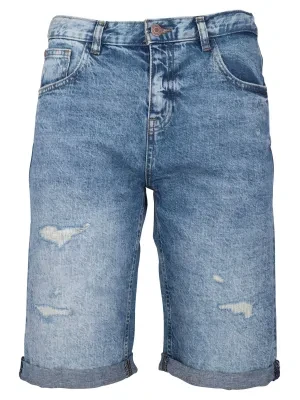 Guess Jeansowe szorty | Regular Fit | z dodatkiem lnu