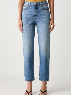 Guess jeansy mom fit damskie NEW MOM niebieski