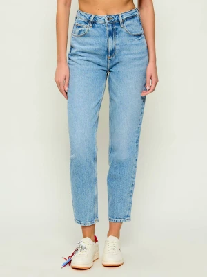 GUESS Jeansy MOM JEAN | Tapered fit niebieski