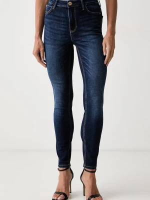 Guess jeansy skinny damskie 1981 SKINNY granatowy