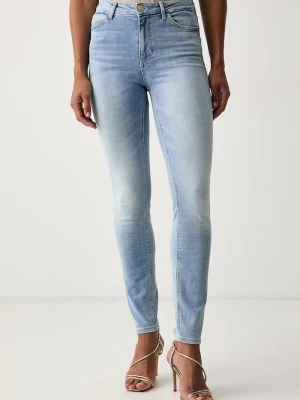 Guess jeansy skinny damskie 1981 SKINNY niebieski