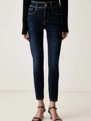 Guess jeansy skinny damskie SHAPE UP granatowy